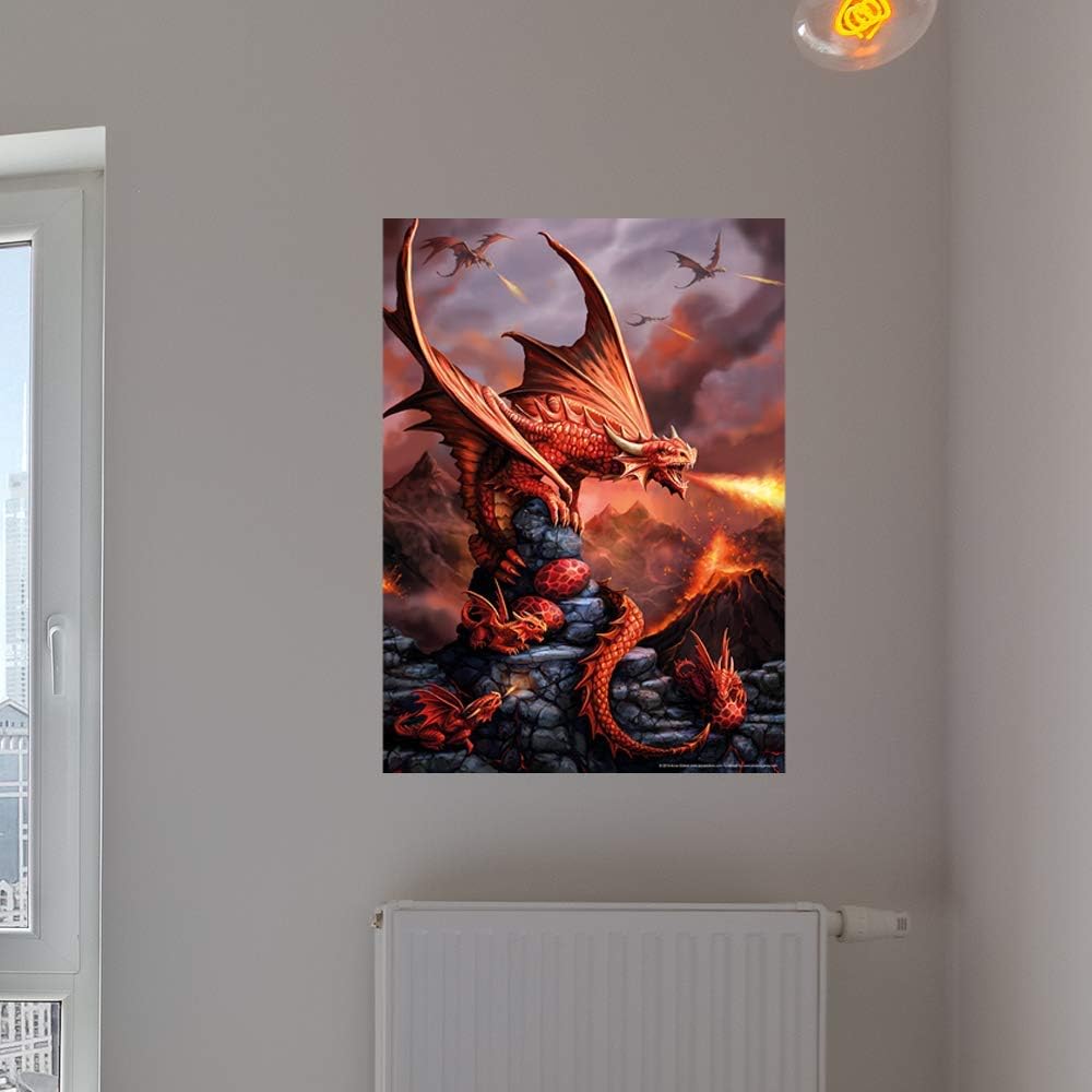 Anne Stokes Fire Dragon Wall Poster - Officially Licensed Home Decor Art for Living Room, Bedroom & Kitchen | Gothic Fantasy Wall Art for Fans & Collectors
