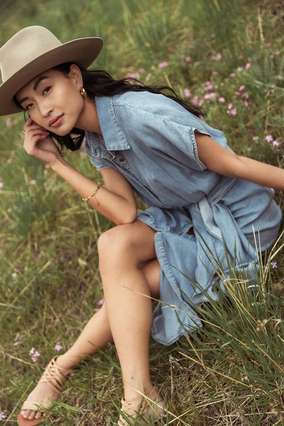 Opal Pleated Midi Dress for Women - Elegant Flowy Summer Dress with Pockets | Perfect for Weddings, Parties & Office Wear