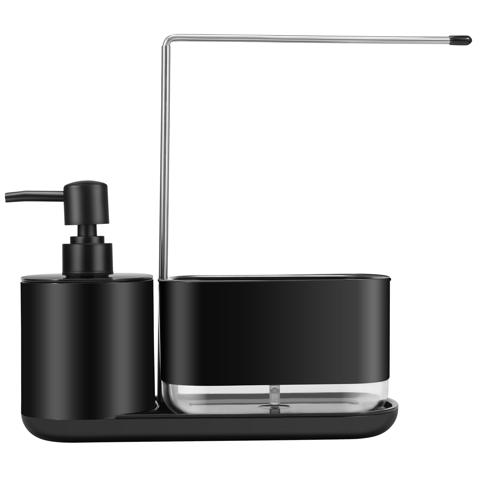 Multifunctional Kitchen Soap Dispenser Set with Tray & Towel Holder - for Countertop & Dishwashing