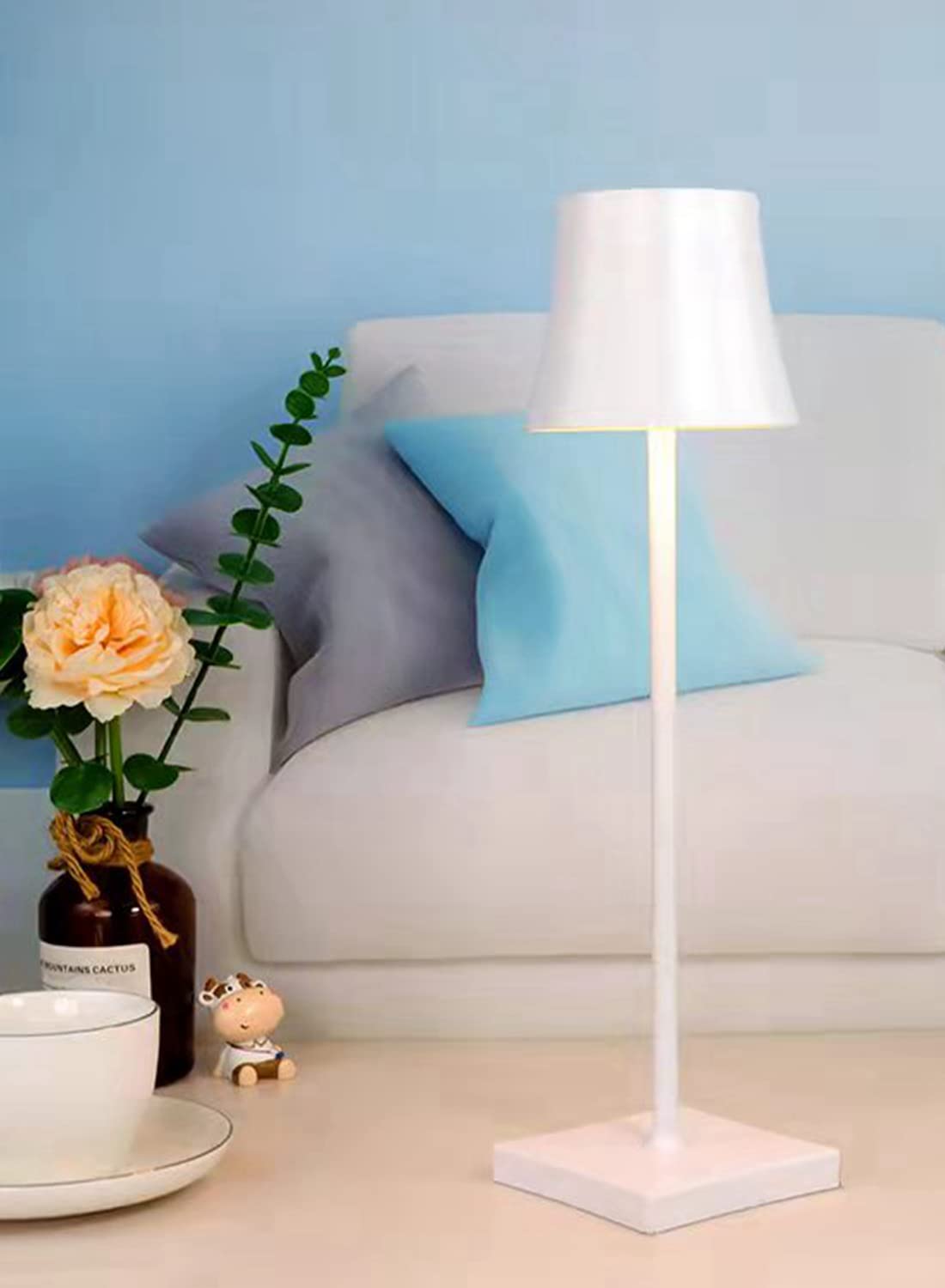 USB Rechargeable LED Desk Lamp - Cordless Touch Control 4W Retro Table Light for Bedroom, Office & Study | Portable Nightstand Lamp for Reading, Working, Home Decor, Bars & Restaurants | Dimmable White Light with Metal Base