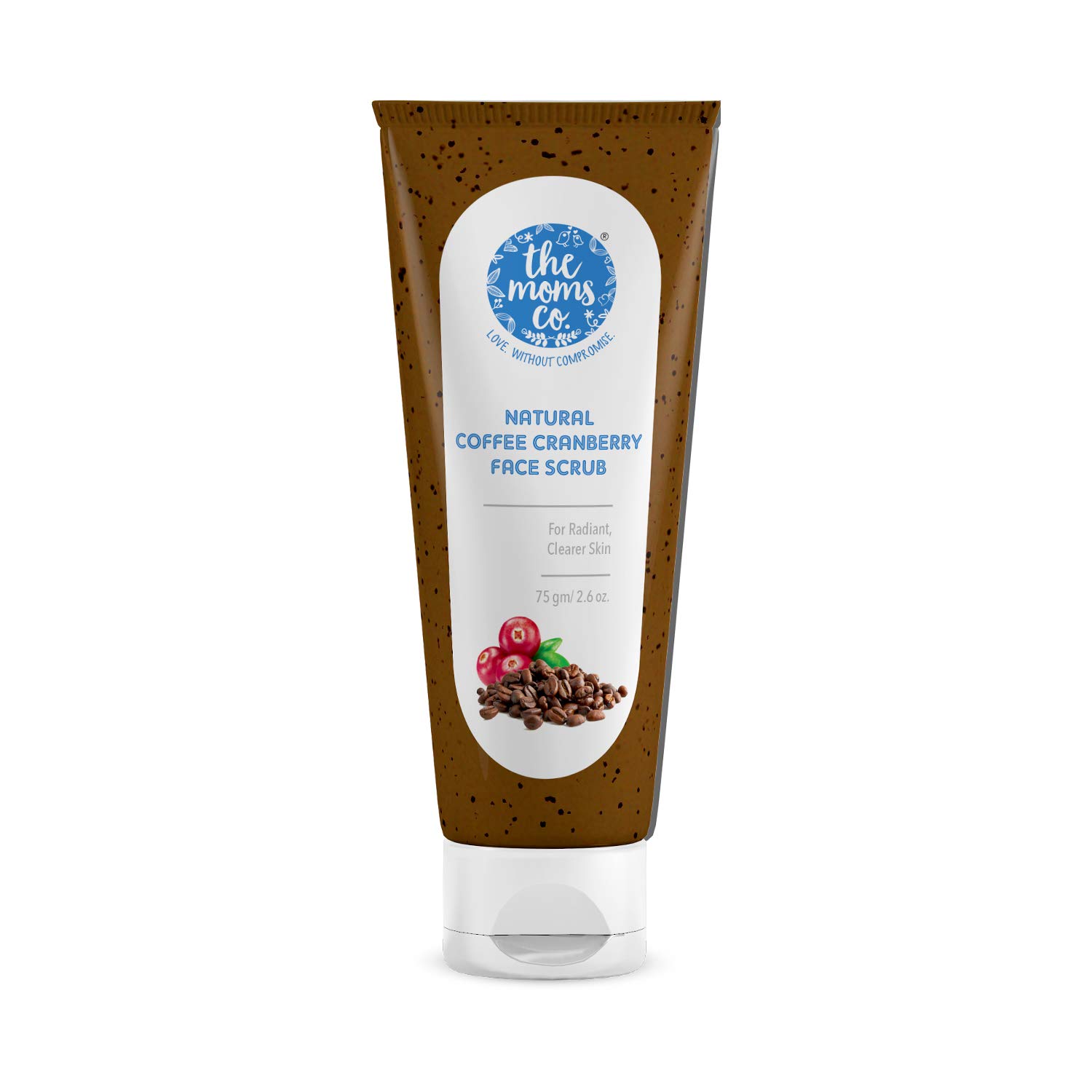 The Moms Co Natural Cranberry Coffee Face Scrub with Vitamin C - Exfoliating & Brightening Treatment for Radiant Skin (75g) | Perfect for Daily Skincare Routine & Glowing Complexion