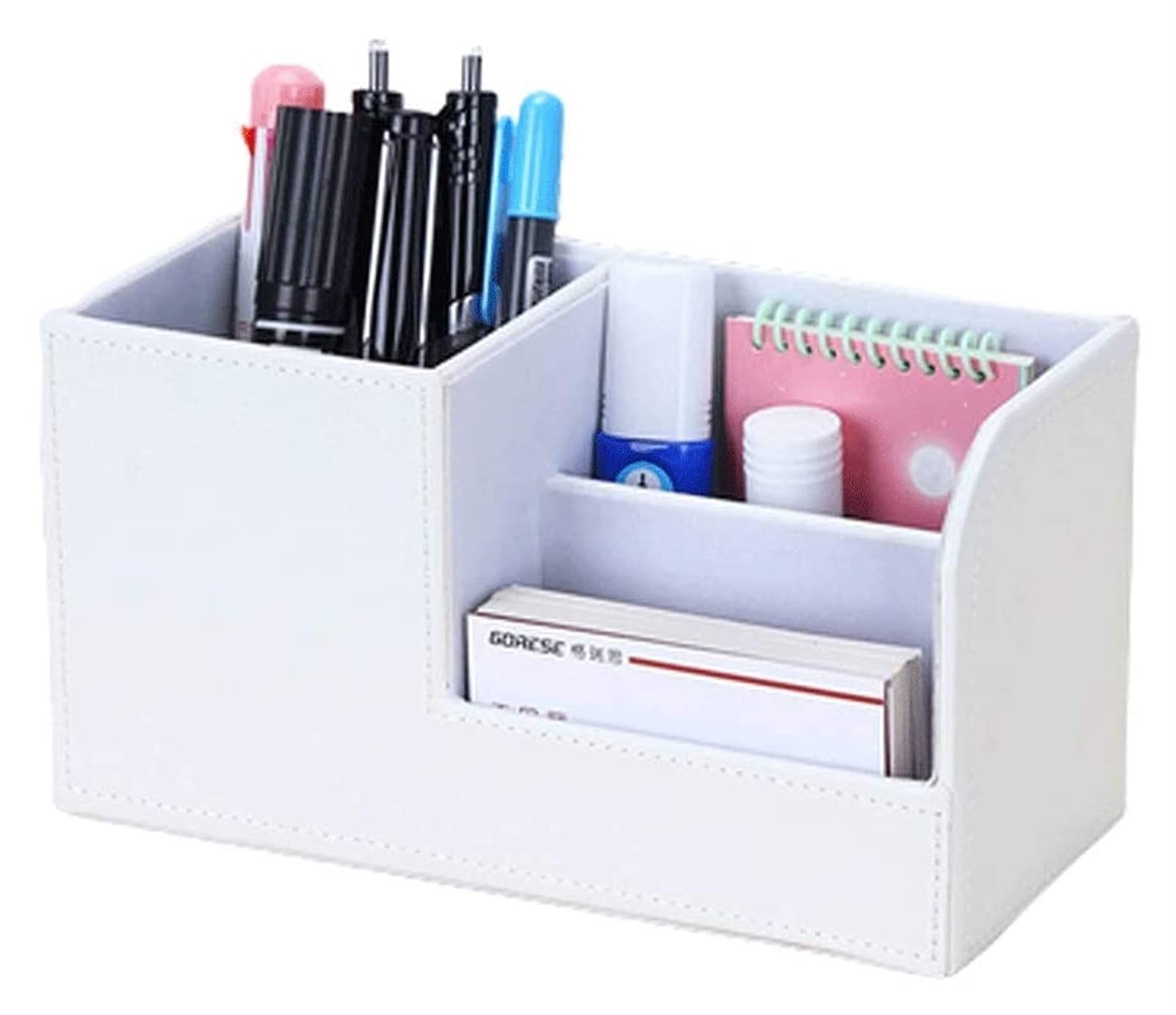 HAOKTSB Multifunctional Pen Holder & Makeup Brush Organizer - White Desk Organizer for Pencils, Stationery & Beauty Tools | Perfect for Home Office, Bathroom & Workspace Organization