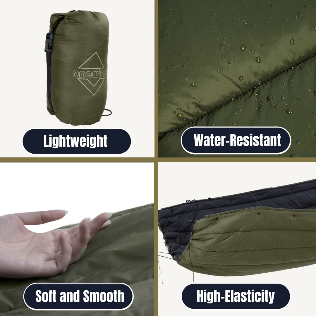 OneWind Ultralight 35°F Top Quilt for Hammock Camping - Premium Sleeping Bag Alternative for Backpacking & Outdoor Adventures - Perfect for Backcountry Hiking, Wilderness Trips & Cold Weather Camping
