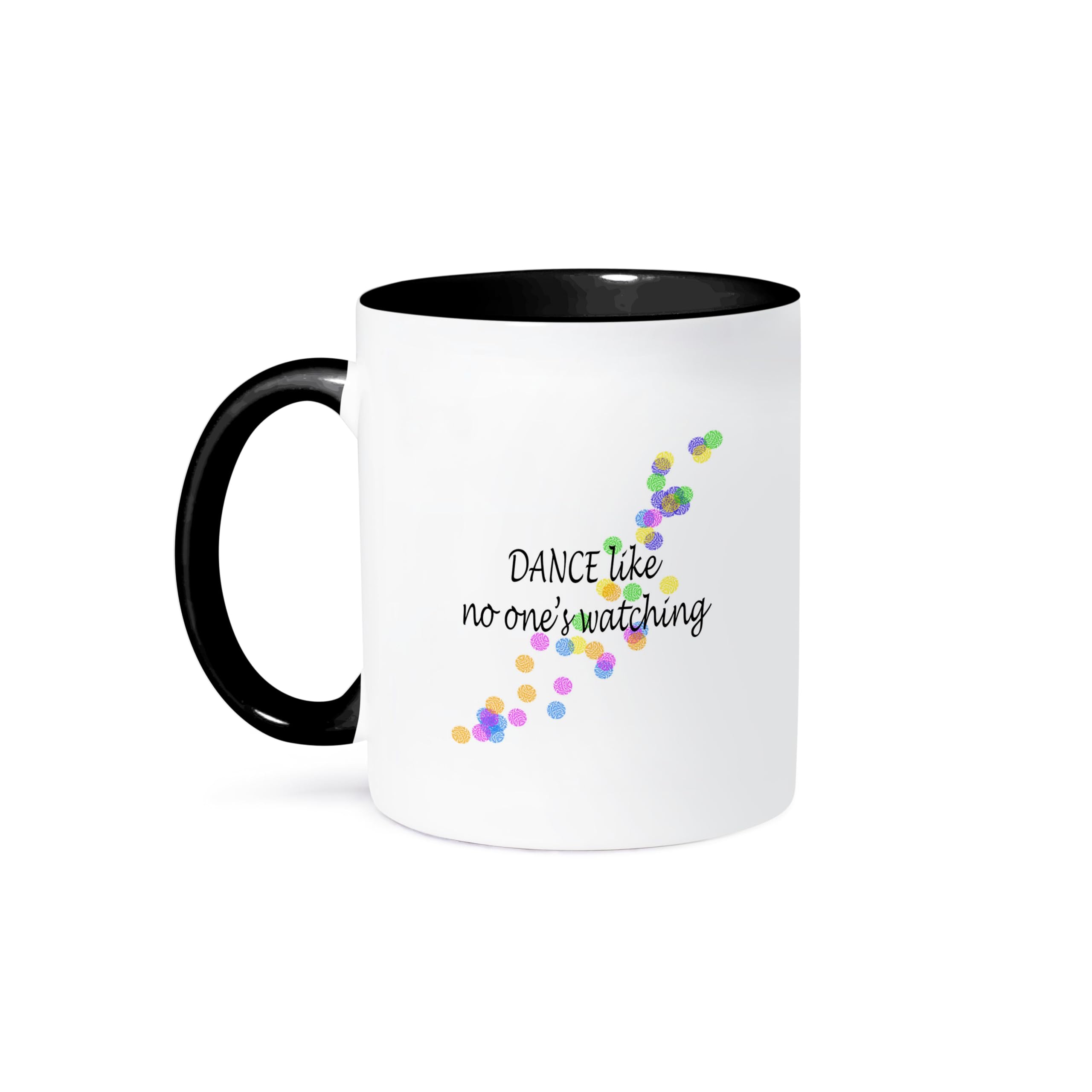 3dRose 'Dance Like No One's Watching' Coffee Mug - 11 oz Black Ceramic Cup - Perfect for Home, Office & Gifts