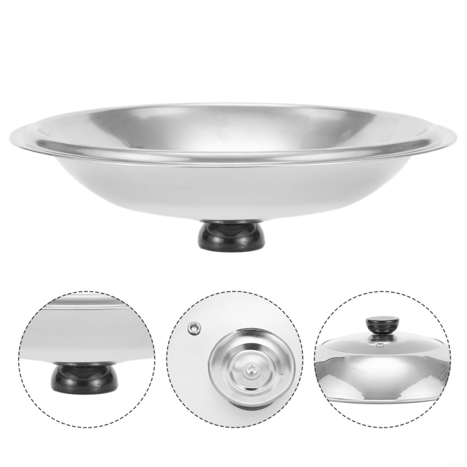28/30/32/34/36/38 cm Stainless Steel Wok Lid - Replacement Cookware Accessory for Stir Fry, Deep Frying & Asian Cooking - Universal Fit for Most Woks (32cm)
