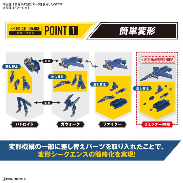 Bandai Macross Plus HG 1/100 YF-21 Guld Goa Bowman Model Kit - High Grade Collectible Anime Mecha for Display & Gifting - Perfect for Anime Fans & Model Builders