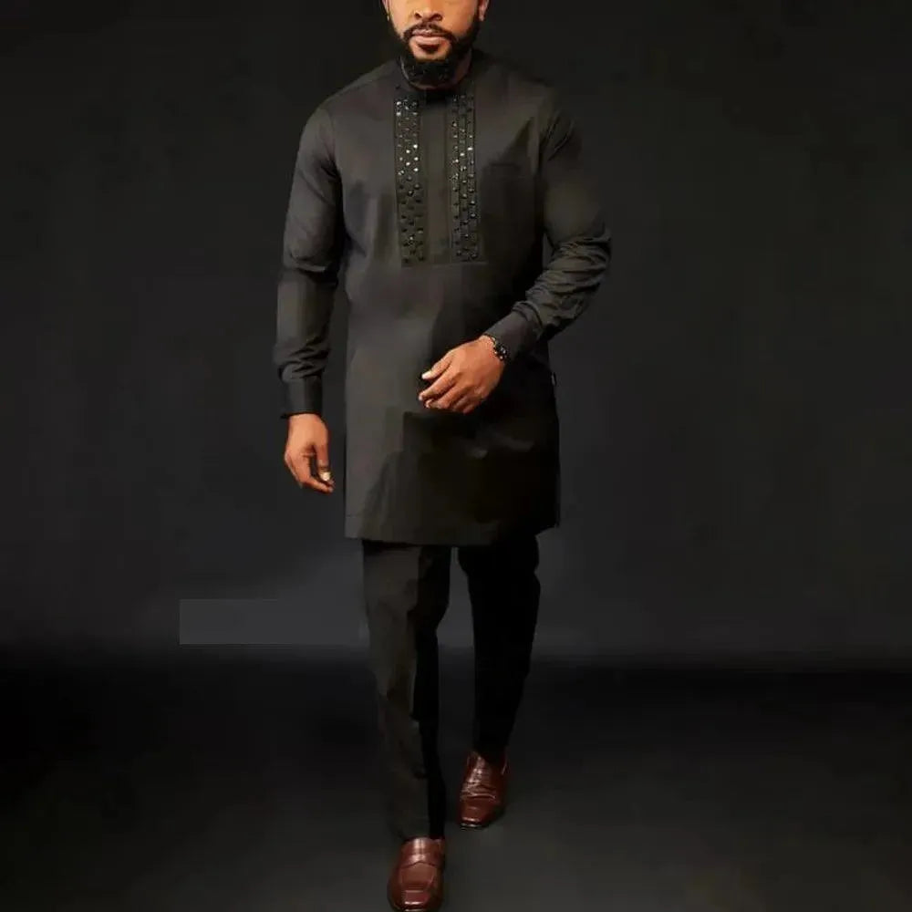 Stylish Men's Graphic Print Cotton Two Piece Outfit Set - Casual Lounge & Streetwear Fashion for Everyday Wear