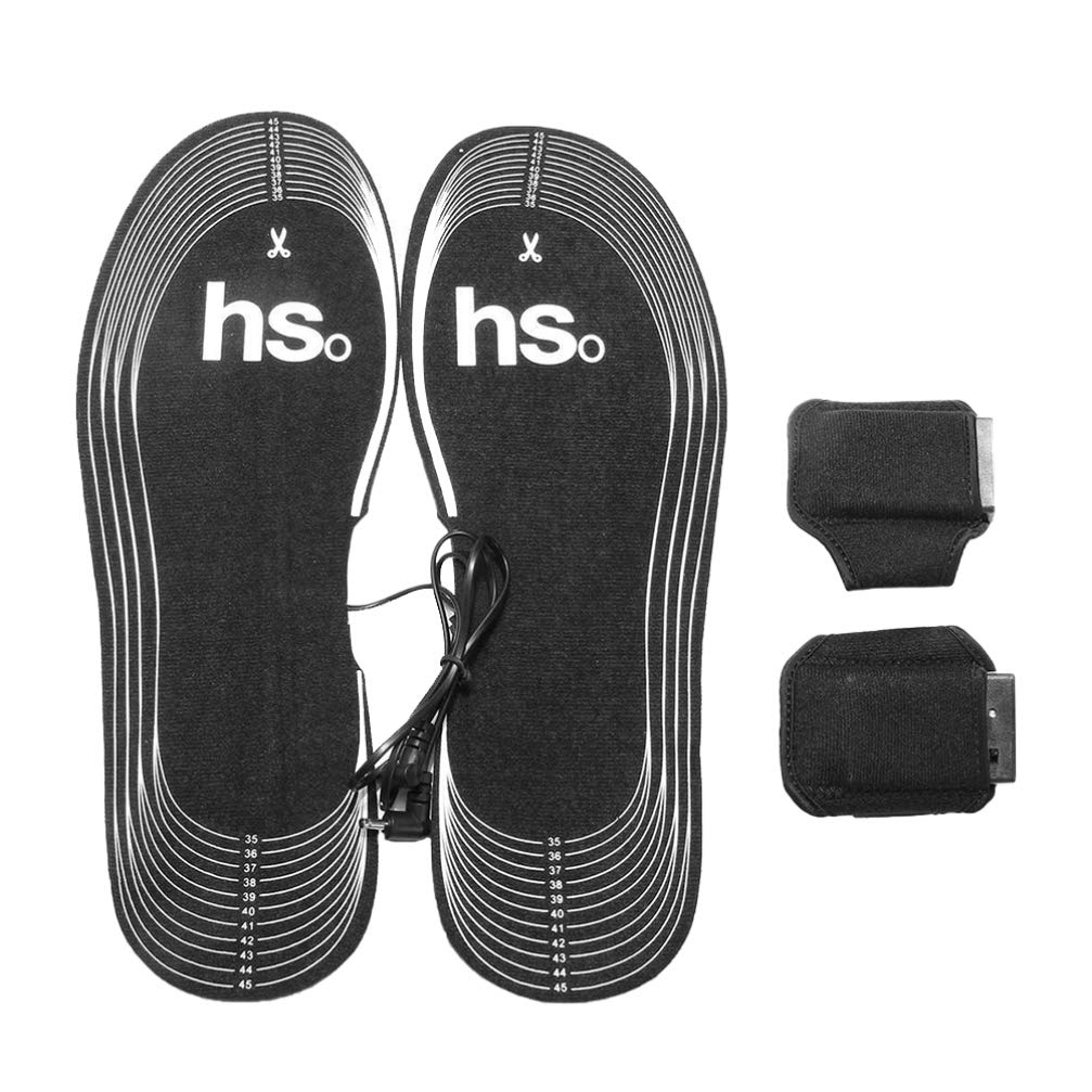 Healifty USB Rechargeable Electric Heated Insoles - Winter Foot Warmers for Shoes & Boots, Washable & Reusable Heating Pads for Men & Women - Perfect for Skiing, Hiking & Cold Weather Outdoor Activities