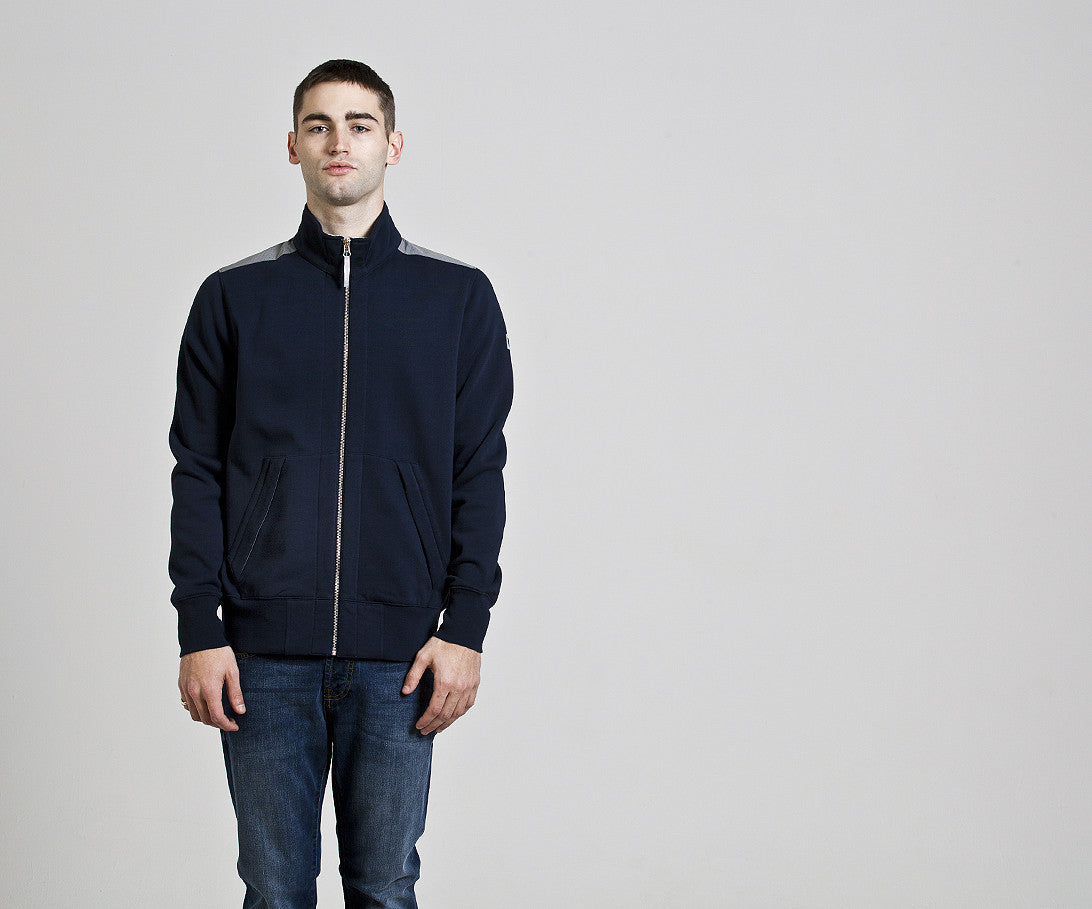Weekend Offender Dufaux Reflective Zip Up Hoodie - Navy Blue | Men's Lightweight Streetwear Jacket for Running, Cycling & Night Safety
