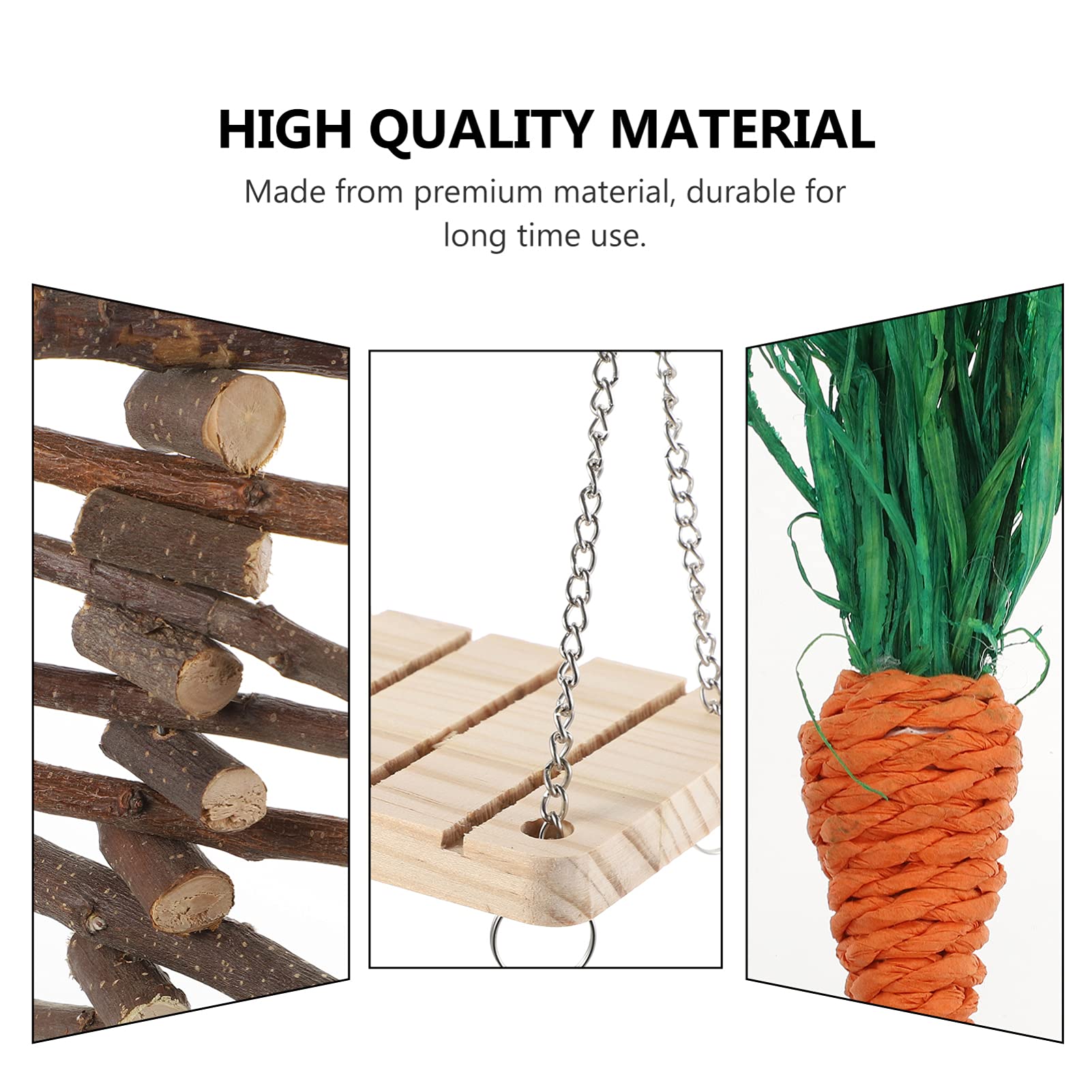 Balacoo 11pcs Hamster Chew Toys for Rabbits, Parrots & Small Pets - Natural Wooden Biting Playthings for Cage Enrichment & Teeth Health - Perfect for Chewing, Teething & Playtime Fun