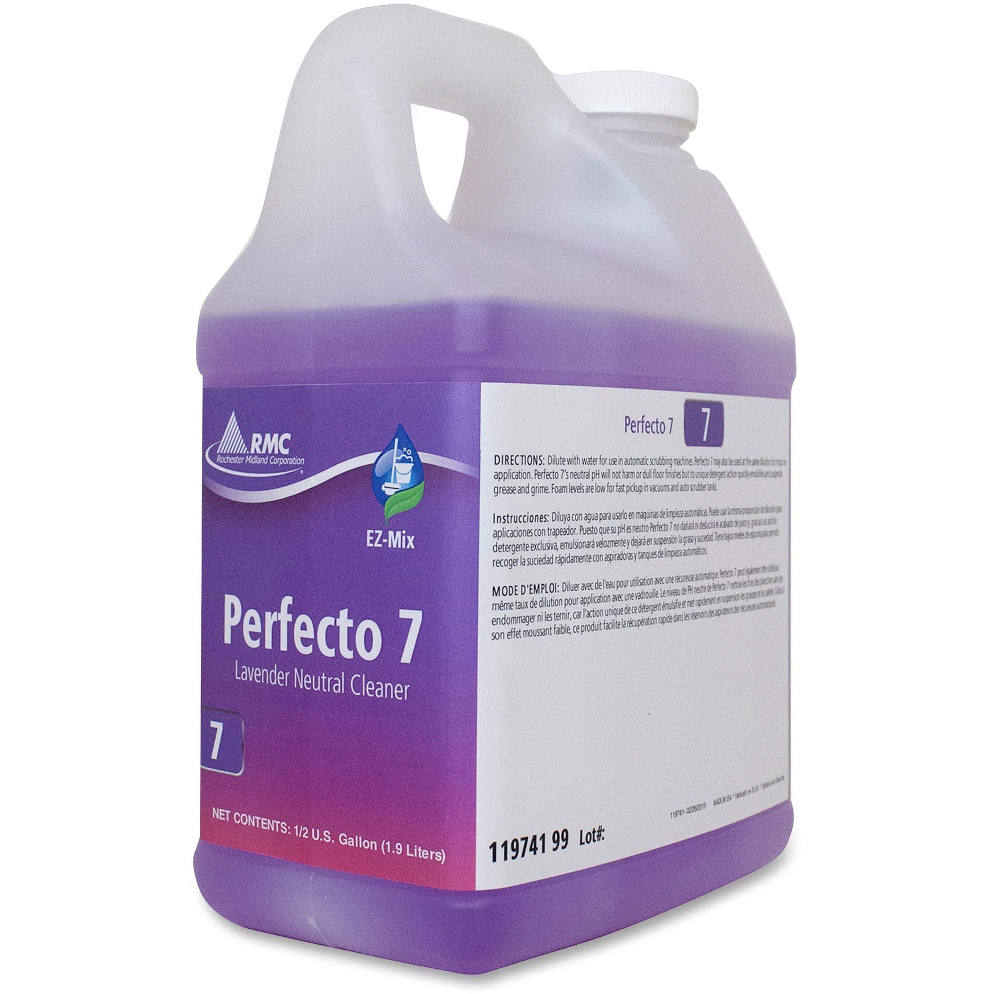 Perfecto 7 Neutral Cleaner & Degreaser - 1.9L (64 oz) with Lavender Fragrance - All-Purpose Cleaning Solution for Kitchen, Garage & Industrial Use - Safe on Most Surfaces - PE Bottle