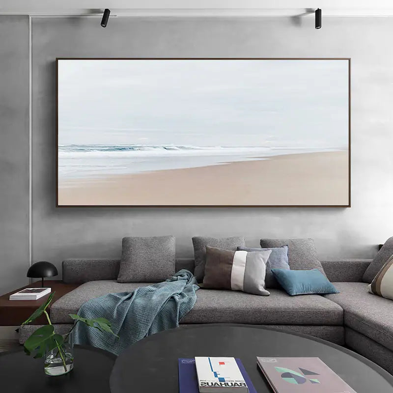 Ocean and Sky Painting #OS 001 - Handmade Canvas Wall Art for Home Decor, Office & Living Room - Coastal Landscape Artwork for Beach House & Bedroom