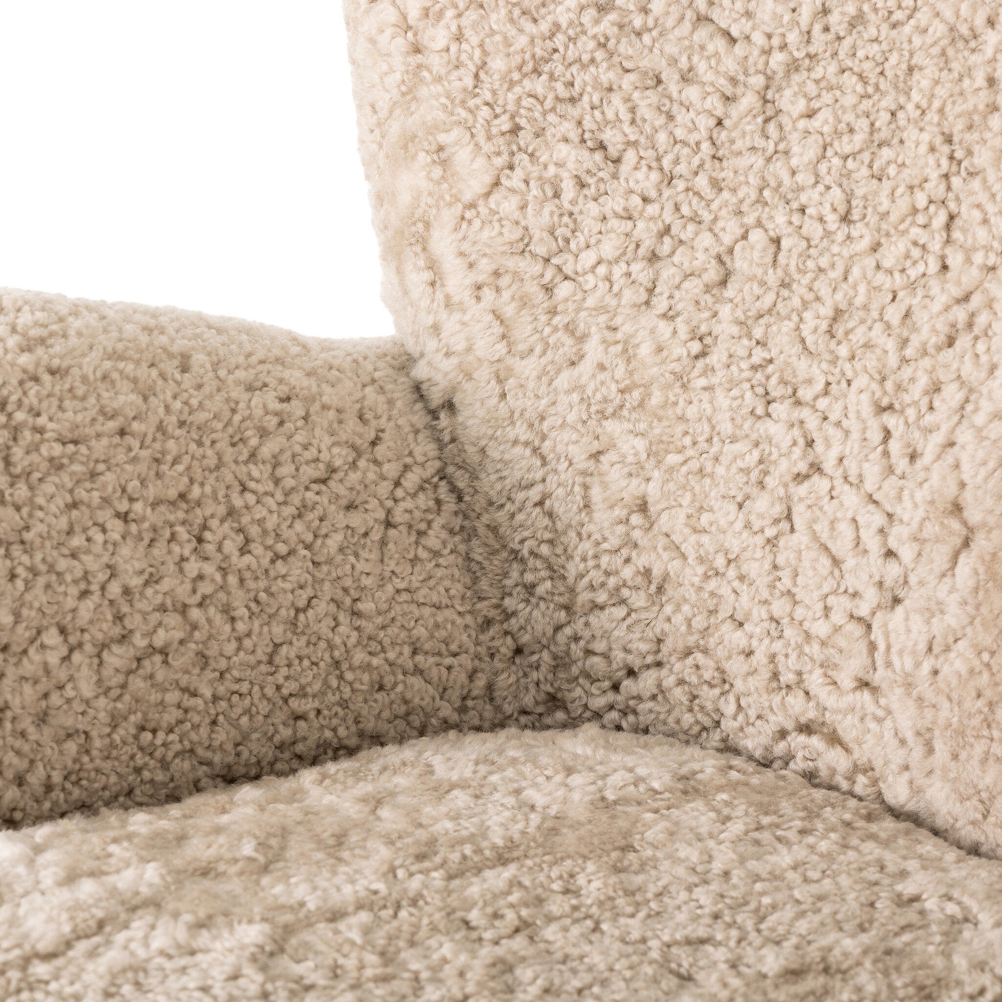 Amelie Shearling Accent Chair in Beige - Cozy & Stylish Living Room Seating for Home & Office