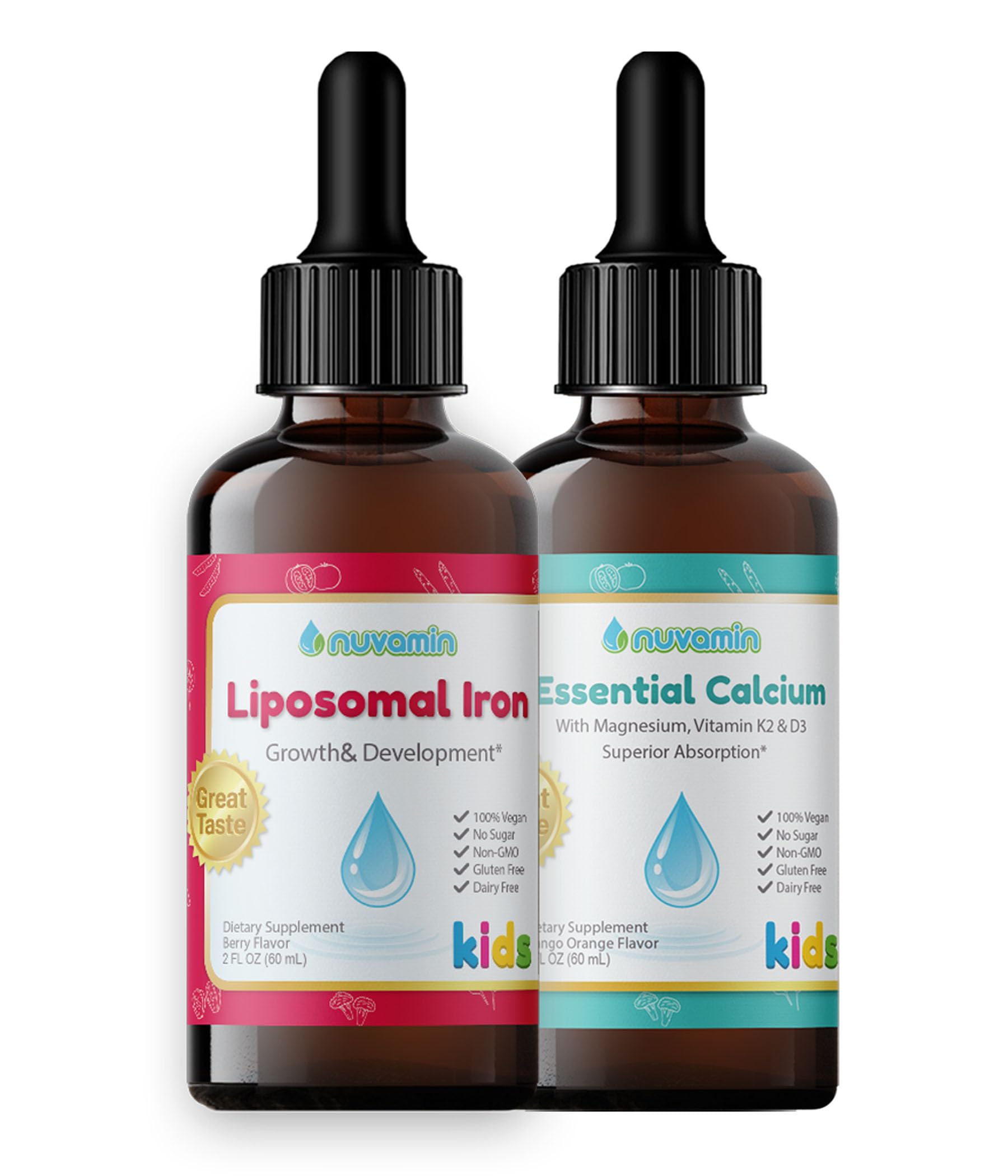 Nuvamin Liposomal Iron Supplement with Essential Calcium & Magnesium - Supports Energy, Bone Health & Immune System - Perfect for Athletes, Vegans & Busy Professionals