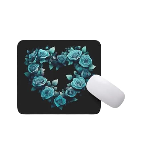 Cyan Roses Heart Wreath