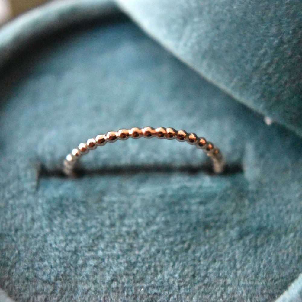 Delicate Gold Bubble Band Stacker Ring - Dainty Stackable Rings for Women - Perfect for Layering, Everyday Wear & Special Occasions
