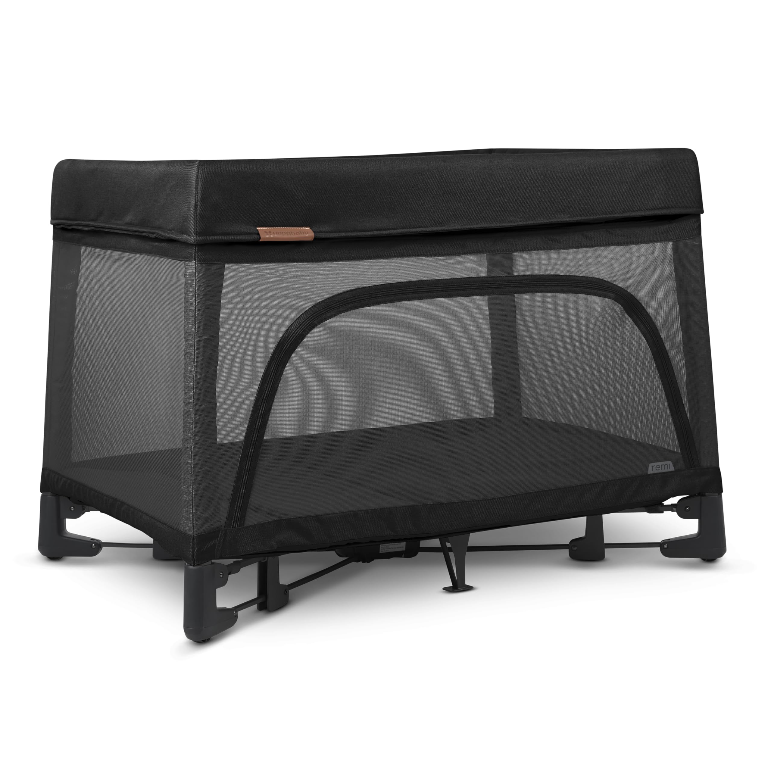 UPPAbaby Remi 3-in-1 Portable Playard with Bassinet & Travel Crib - Includes Mesh Bassinet, Organic Cotton Mattress Cover & Storage Bag - Charcoal (Jake) | Perfect for Nursery, Travel & On-the-Go Parenting