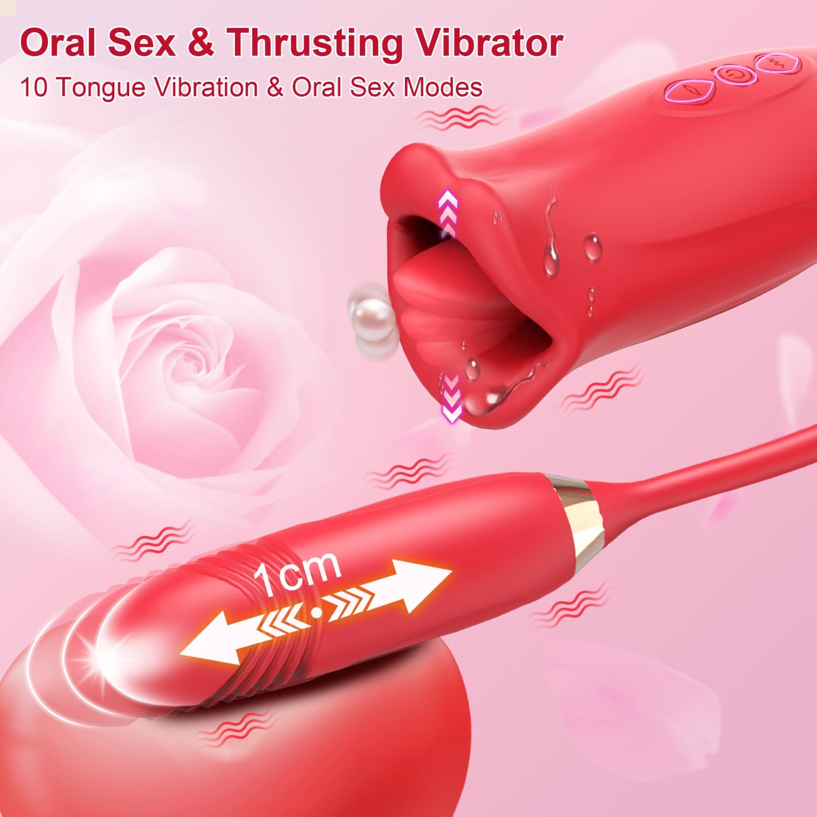 Best Women's Vibrator - Tongue Licking & Nipple Stimulator with Clitoral Vibrating Egg | Rechargeable G-Spot & Clit Massager for Couples Play & Solo Pleasure | Perfect for Bedroom Fun & Relaxation