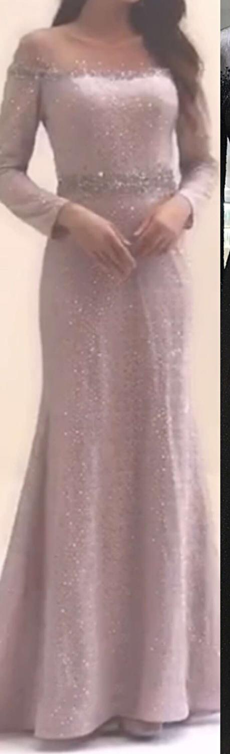Serene Hill Mermaid Wine Red O-Neck Evening Gown 2025 - Long Sleeve Beaded Luxury Formal Dress LA70730 for Prom, Gala & Special Occasions