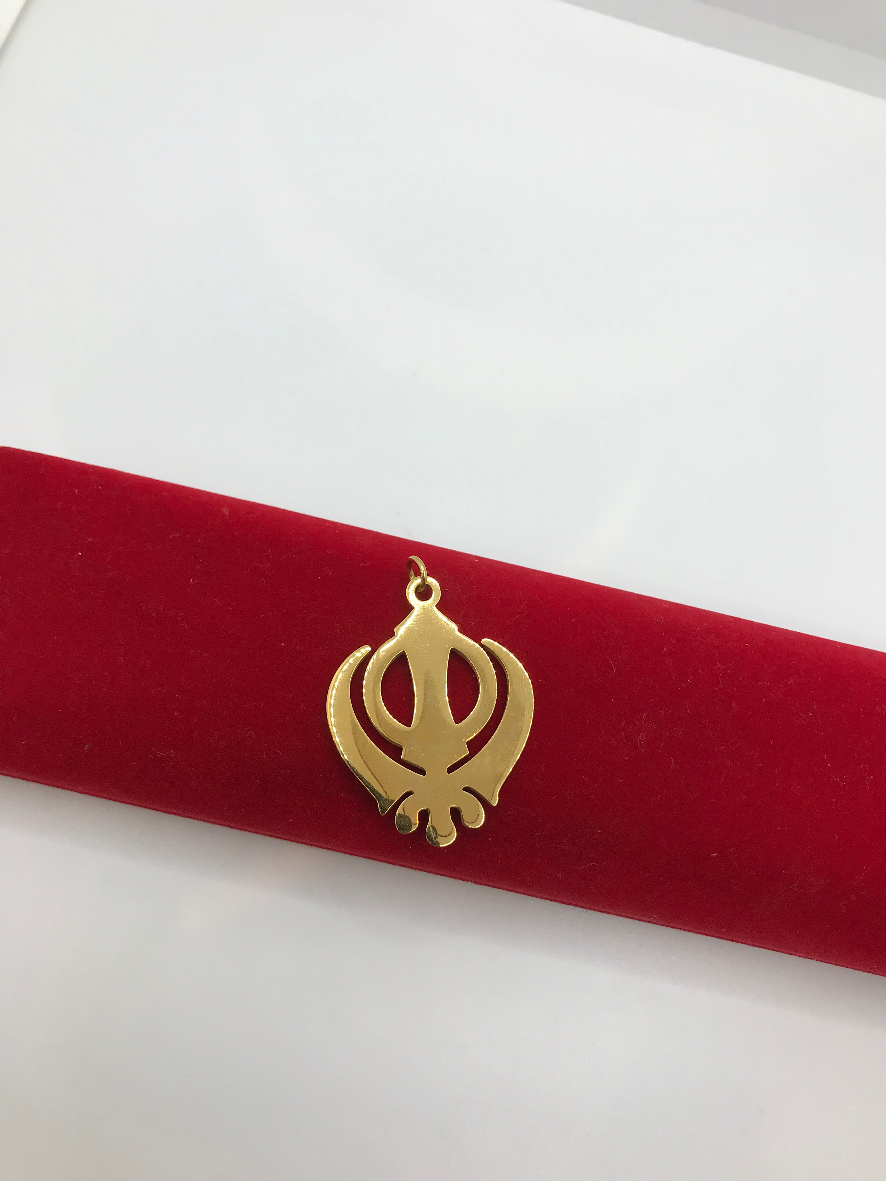 18k Gold Plated Khanda Necklace - Spiritual Sikh Jewelry for Men & Women - Perfect for Religious Ceremonies, Weddings & Everyday Wear