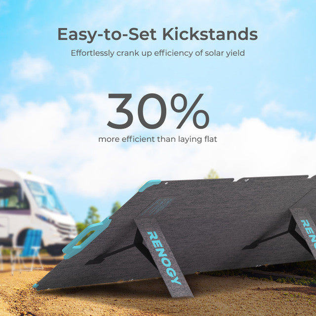 Renogy E.FLEX 220W Monocrystalline Portable Solar Panel - Lightweight Foldable Solar Charger for RV, Camping, Boating & Off-Grid Power - Perfect for Outdoor Adventures & Emergency Backup