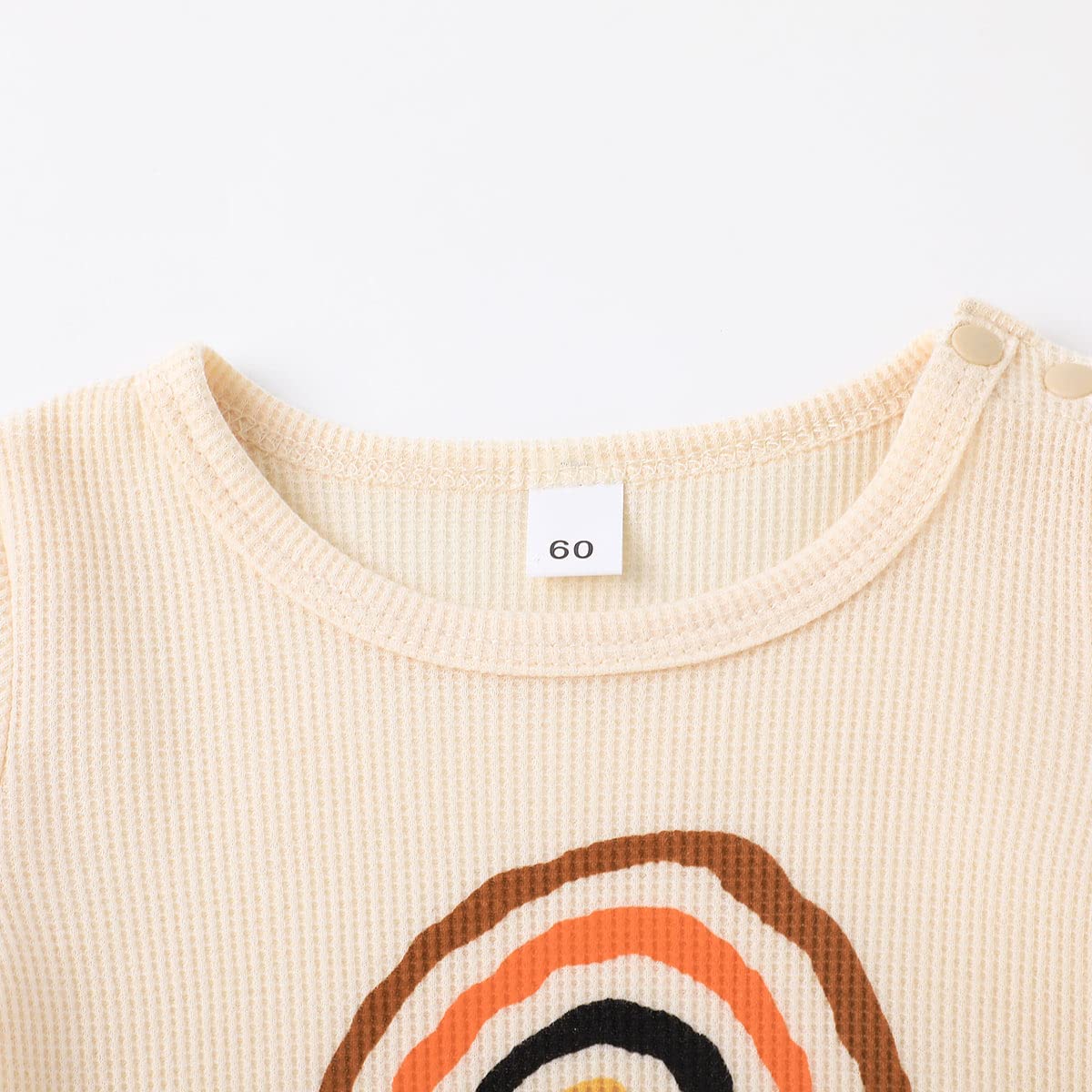 Newborn Baby Girl & Boy Rainbow Romper - Waffle Knit Jumpsuit for Summer - Matching Family Outfits for Mom & Dad - Perfect for Family Photos & Outdoor Activities