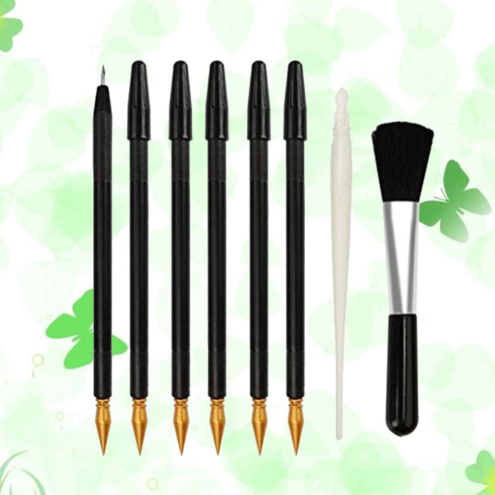 Wakauto 8-Piece Multifunctional Cleaning Tool Set - Scratch Brush, Stylus, Paint Spatula, Squeegee & Shaving Kit for Home, Office & DIY Projects | Perfect for Artists, Craftsmen & Car Detailers