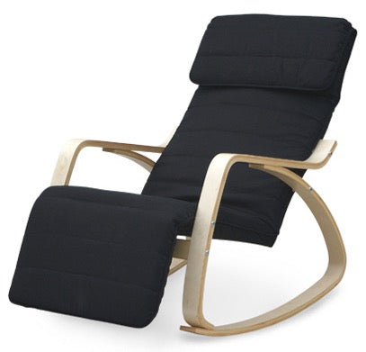 Comfortable Rocking Chair with Adjustable Reclining Footrest - Perfect for Nursery, Living Room & Relaxation