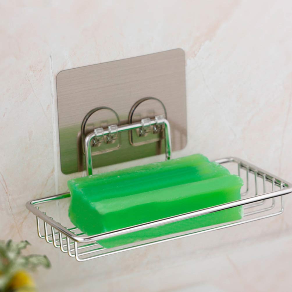 FOMIYES Shower Sponge Holder - Wall Mount Soap Dish & Bathroom Organizer for Shower, Bathtub, and Kitchen - Rustproof Soap Saver Basket with Drain Holes - Perfect for Bar Soap, Sponges, and Bath Accessories