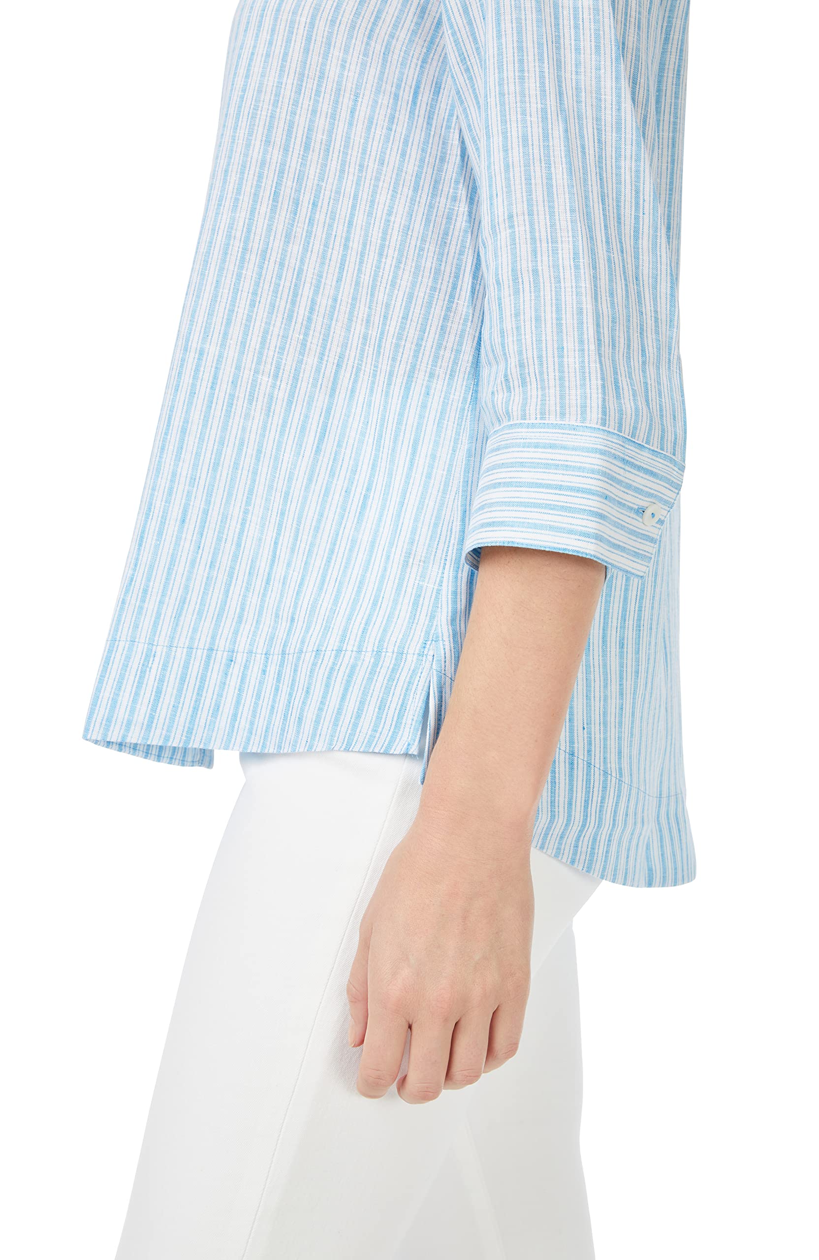 Foxcroft Women's Harley 3/4 Sleeve Summer Stripe Blouse - Flowy Casual Top for Work, Date Night & Summer Outfits