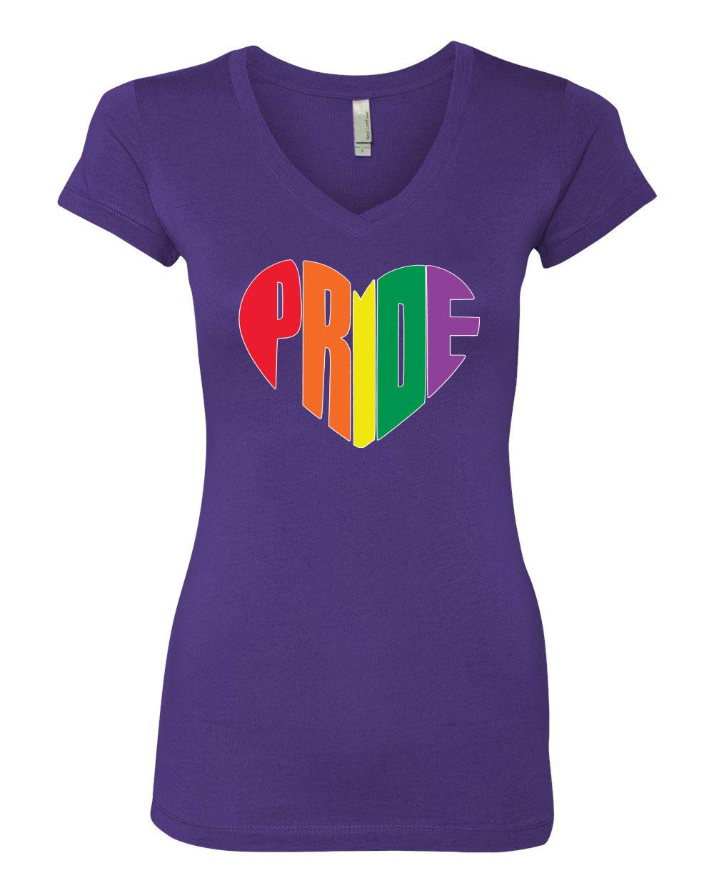 Rainbow LGBTQ Gay Pride Heart LGBT Pride Women's Junior Fit V-Neck T-Shirt - Perfect for Pride Parades, LGBTQ Events & Everyday Wear