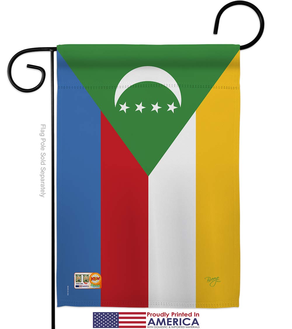 Comoros Garden Flag Set - 13x18.5in National Decor for Outdoor