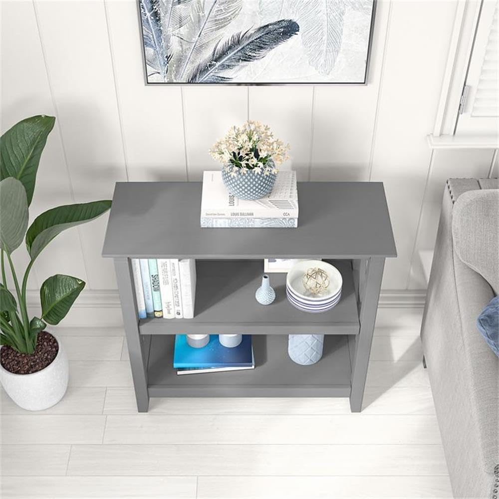 UrbanPro Small 2 Shelf Bookcase in Cape Cod Gray - Engineered Wood Book Shelf for Living Room, Bedroom, Office - Compact Storage Solution for Books, Decor & Essentials