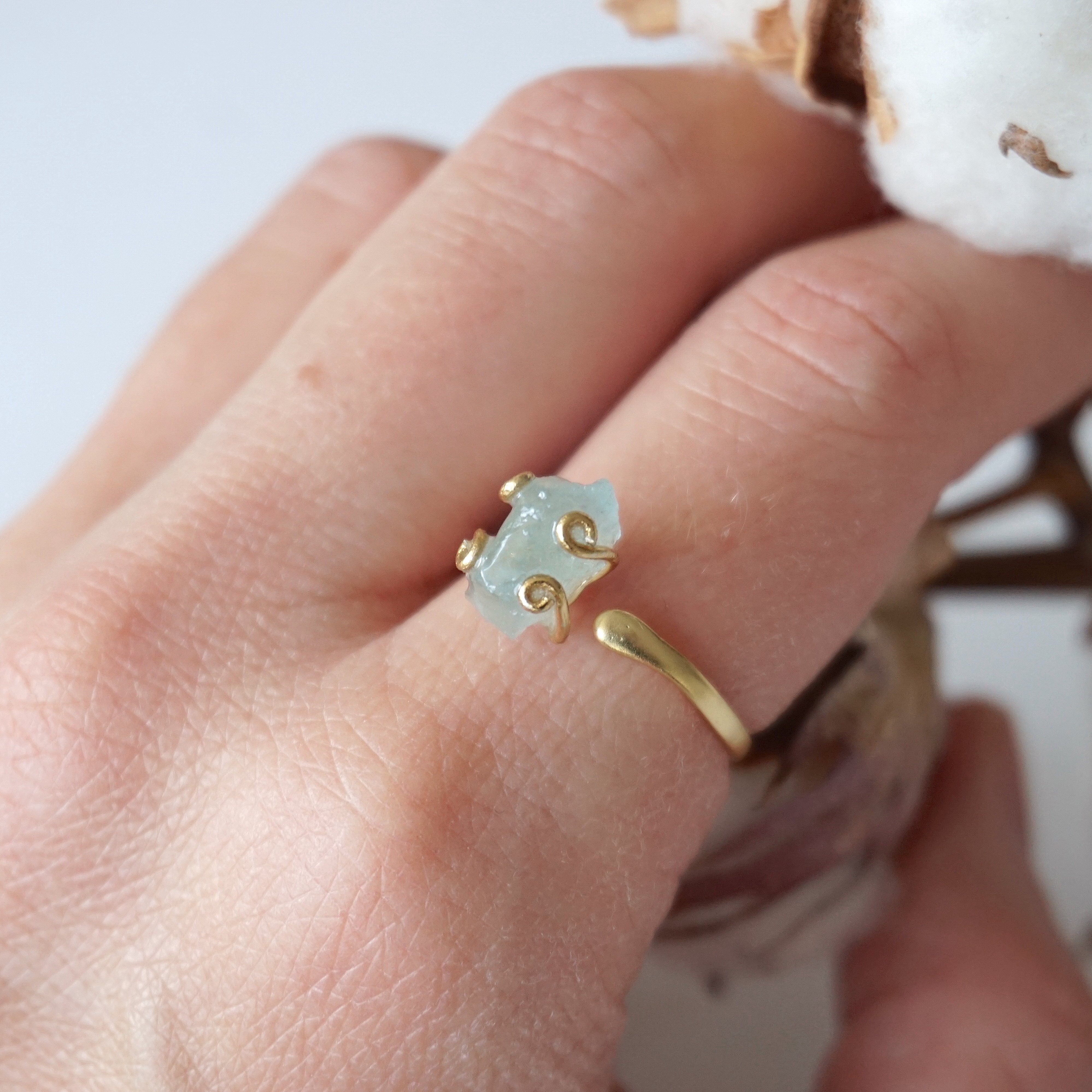 Adjustable Aquamarine 14K Gold Filled Ring for Women - Elegant Birthstone Jewelry Gift for Mother's Day, Anniversary & Special Occasions