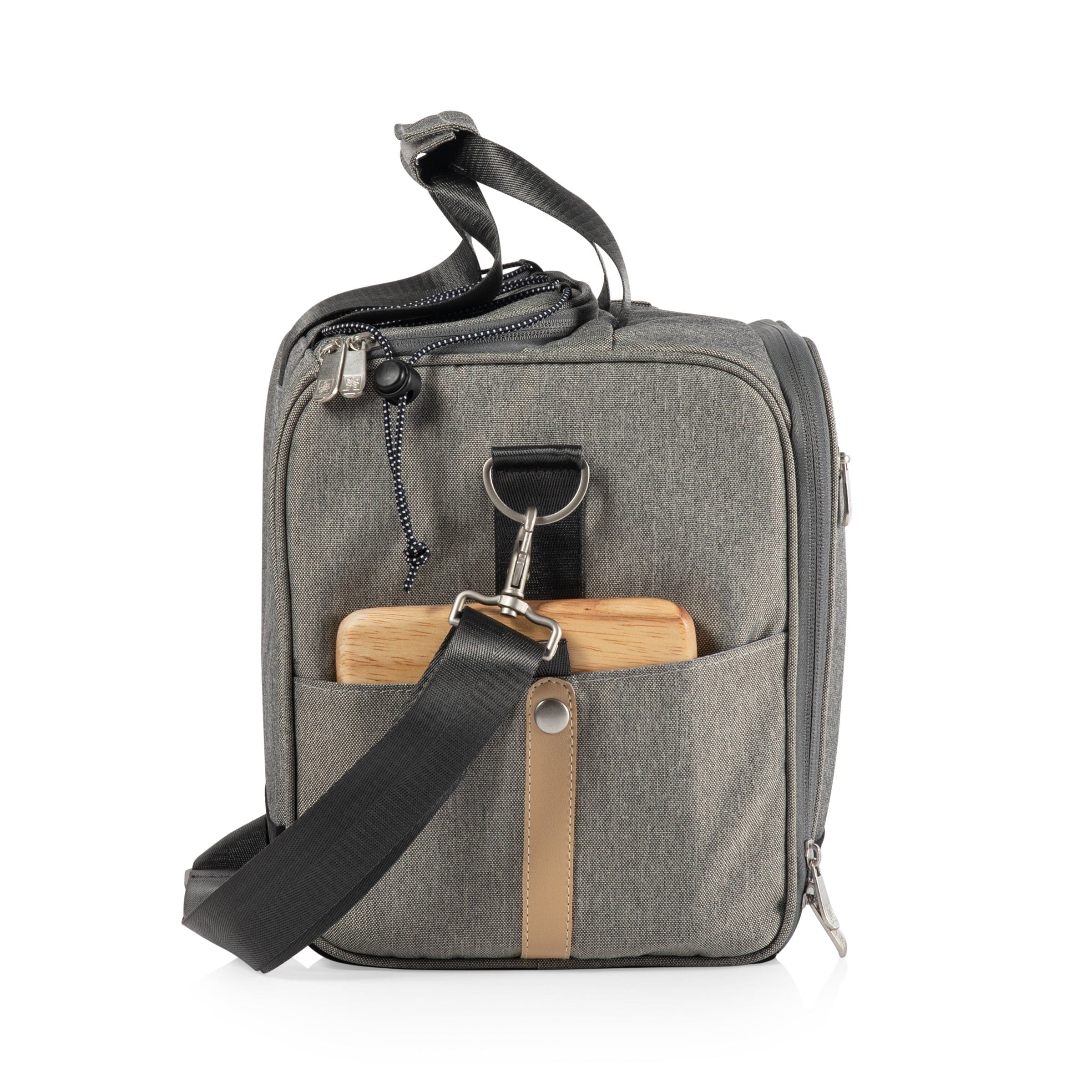 Picnic Time Malibu Frontier Edition Insulated Cooler Tote Bag - Gray with Black Accents for Beach, Camping & Outdoor Adventures