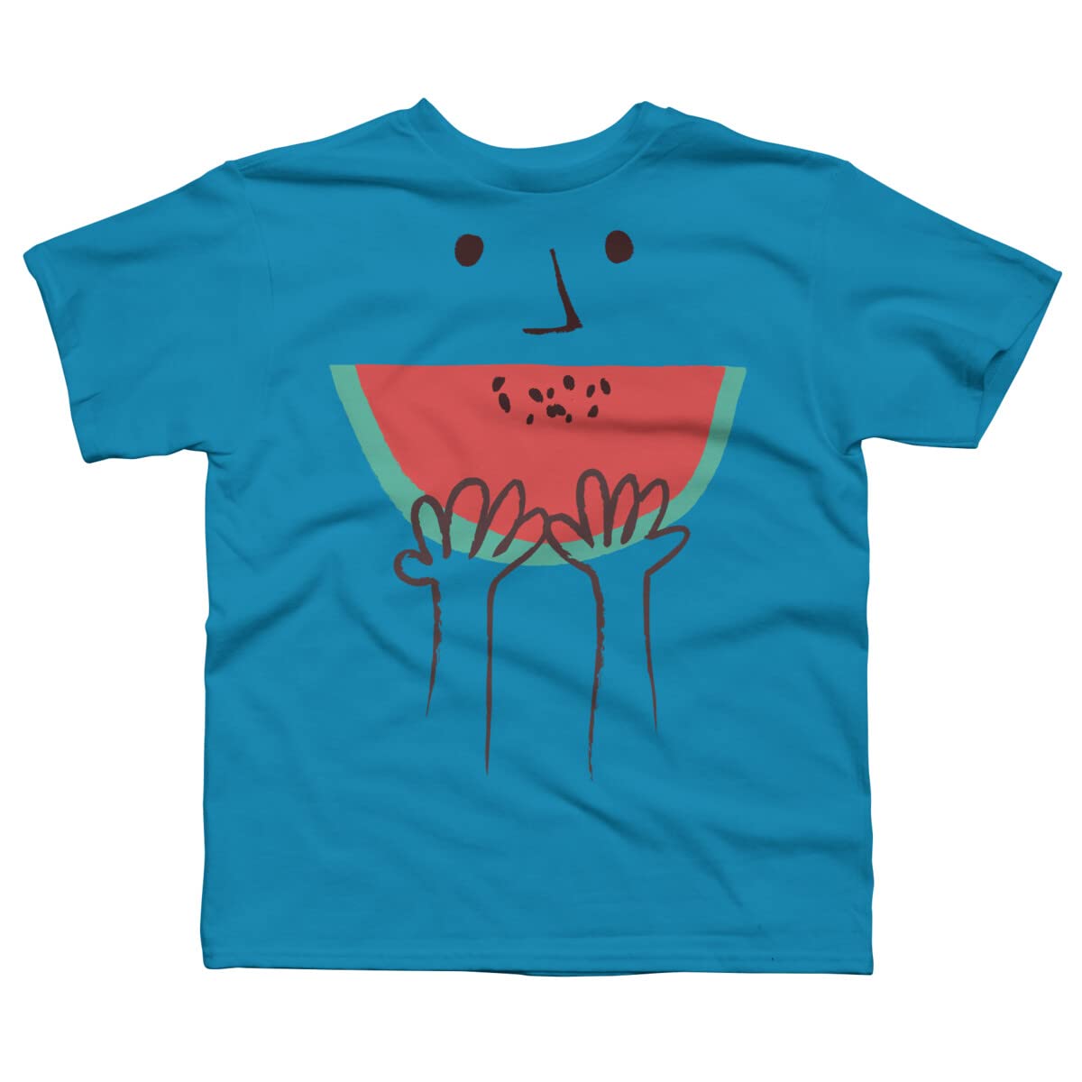 Design By Humans Boys Summer Smile Graphic Tee - Soft Cotton Short Sleeve T-Shirt for Kids - Perfect for Playdates, Beach Trips & Summer Outfits