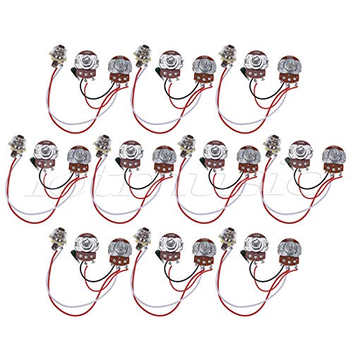 Precision Bass Guitar Wiring Harness Kit - 250K Pots, 1V1T Jack, 10-Piece Prewired Set for Easy DIY Installation | Perfect for Guitar Upgrades & Repairs