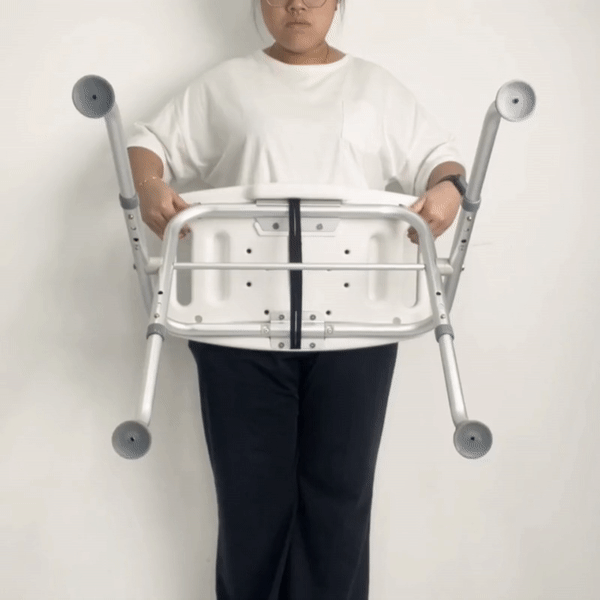 Foldable Shower Chair for Elderly & Disabled - Non-Slip Bath Seat with Adjustable Height & Backrest - Lightweight & Portable for Safe Bathing - Ideal for Seniors, Handicap, and Post-Surgery Recovery