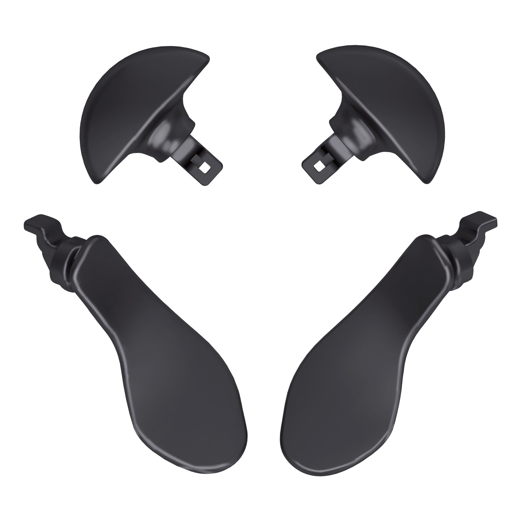 eXtremeRate Metallic Black Back Paddles for PS5 Edge Controller - 4PCS Interchangeable Metal Back Buttons (Controller Not Included) - Perfect for Competitive Gaming & Enhanced PS5 Controller Customization