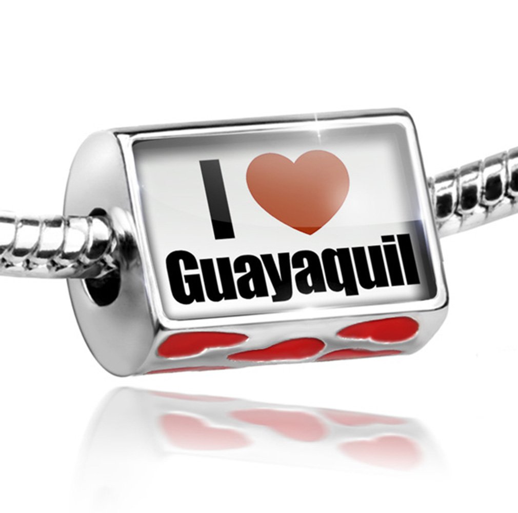 Heart Bead Charm for Bracelets & Necklaces - I Love Guayaquil Ecuador Souvenir Jewelry - Perfect for Travel Gifts, Friendship Tokens & South American Style Accessories