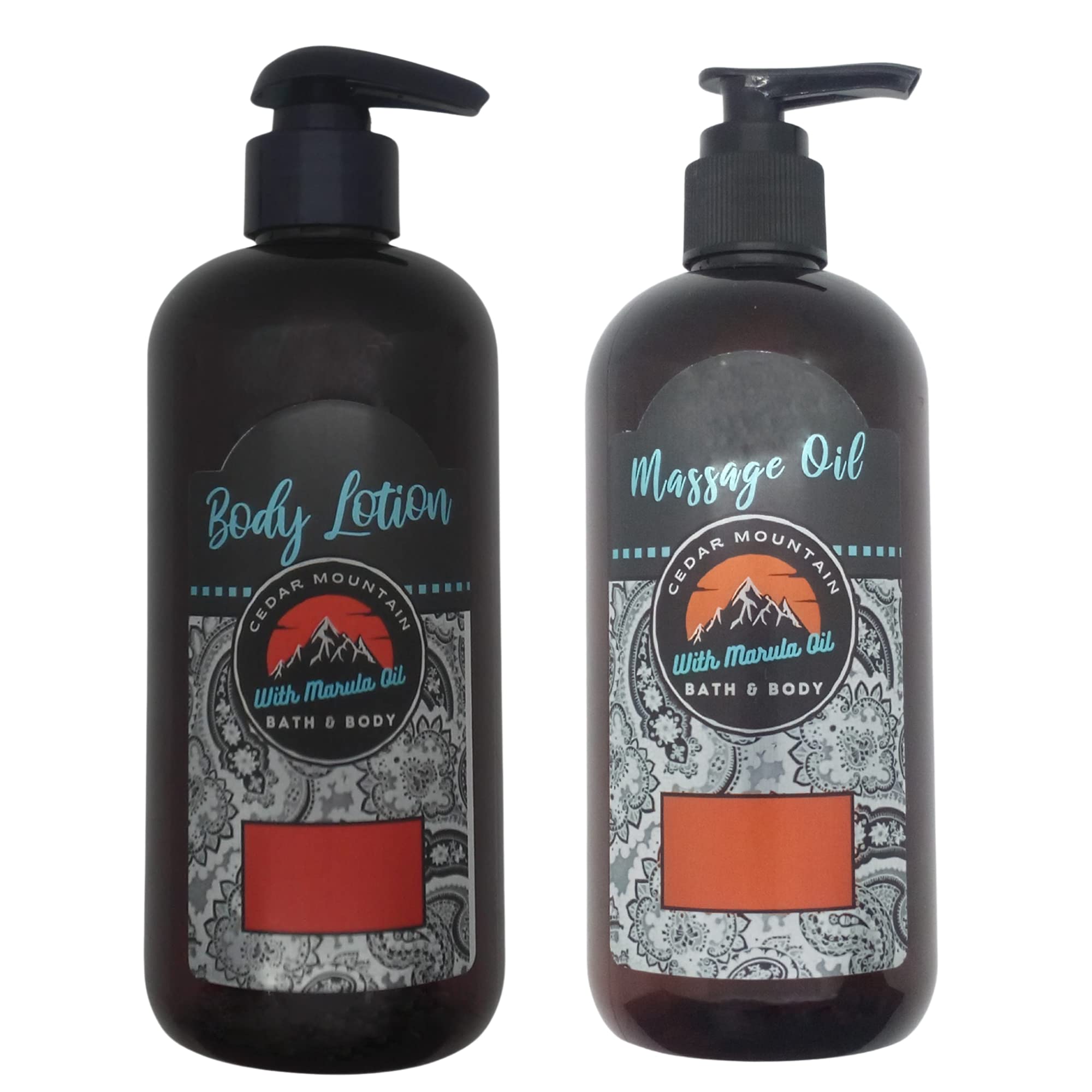 Premium Cedar Mountain Brown Sugar & Fig Scented Body Lotion and Massage Gel Set - Hydrating Moisturizer for Dry Skin, Relaxing Spa Gift for Women - Perfect for Self-Care, Couples Massage & Birthday Gifts