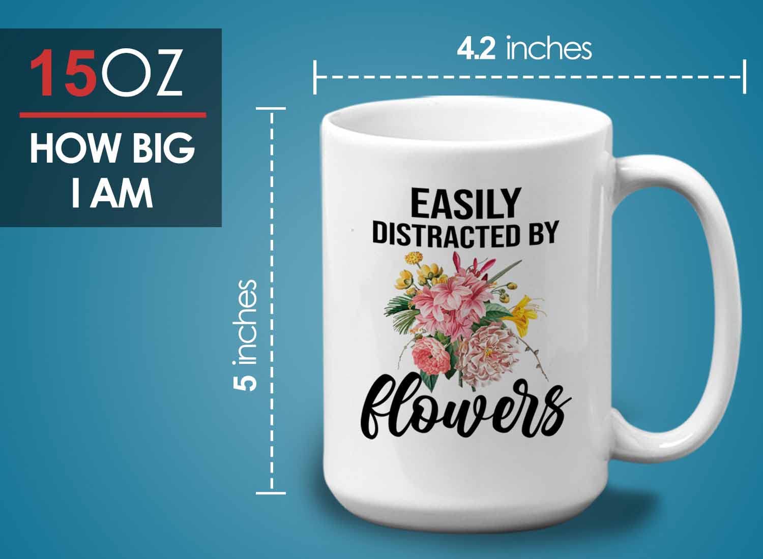 Bubble Hugs 15oz White Gardening Coffee Mug - Funny Gardener Gift for Plant Lovers - Perfect for Morning Coffee in the Garden or Office Desk Decor