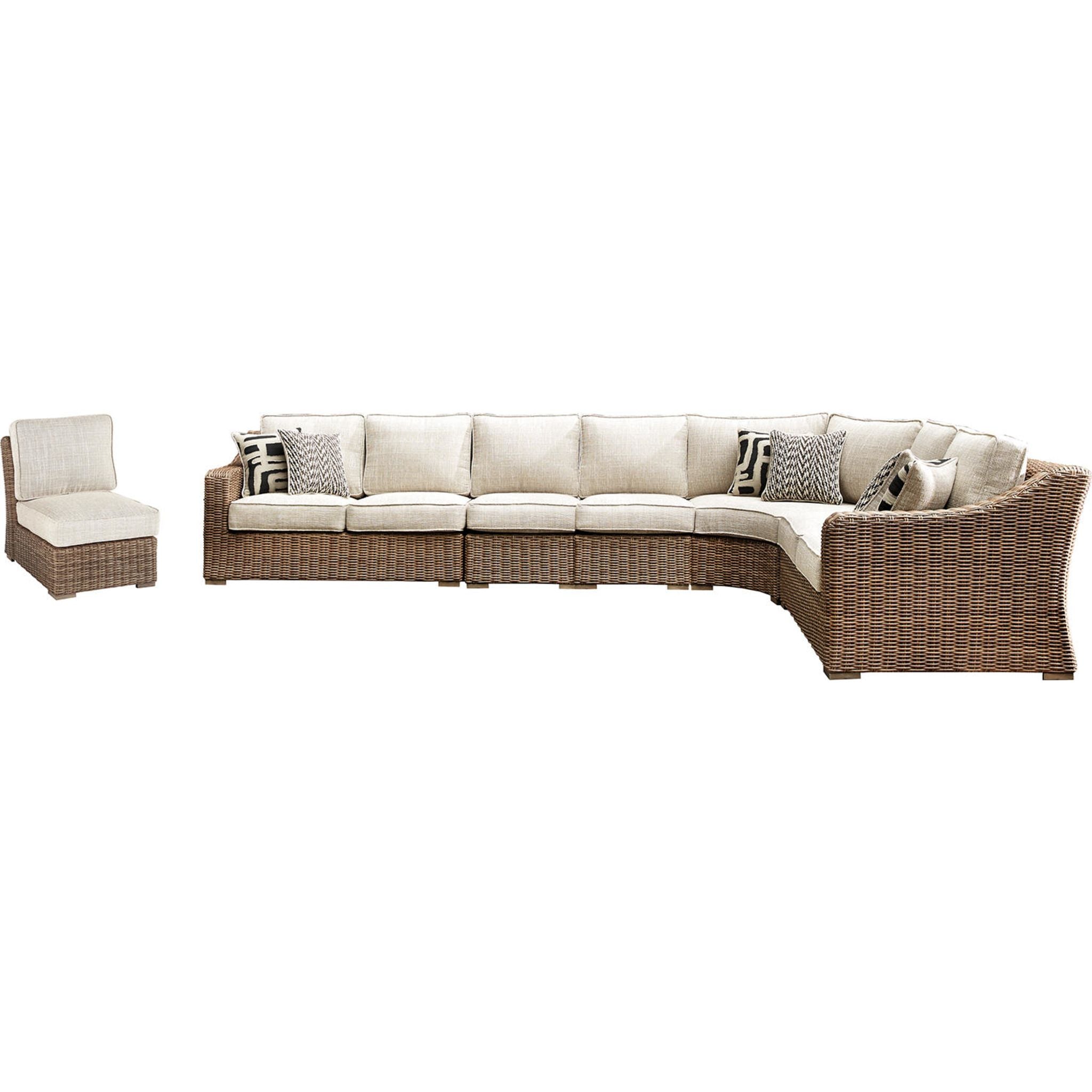 Beachcroft 6-Piece Outdoor Modular Sectional Sofa Set - Waterproof Patio Furniture for Backyard, Poolside & Garden Lounge (Grey) | Perfect for Entertaining Guests & Relaxing Outdoors