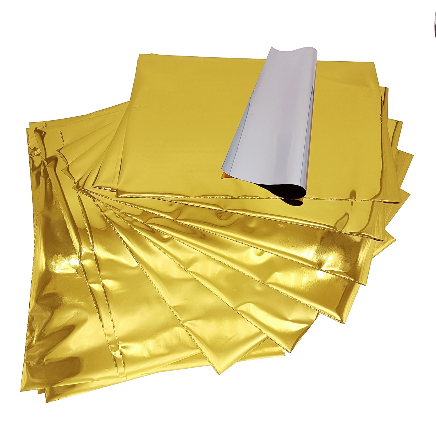 50 Sheets A4 Holographic Heat Transfer Foil Paper - Gold Reactive Foil for Laser Printer & Laminator - DIY Craft Supplies for Scrapbooking, Card Making & T-Shirt Designs
