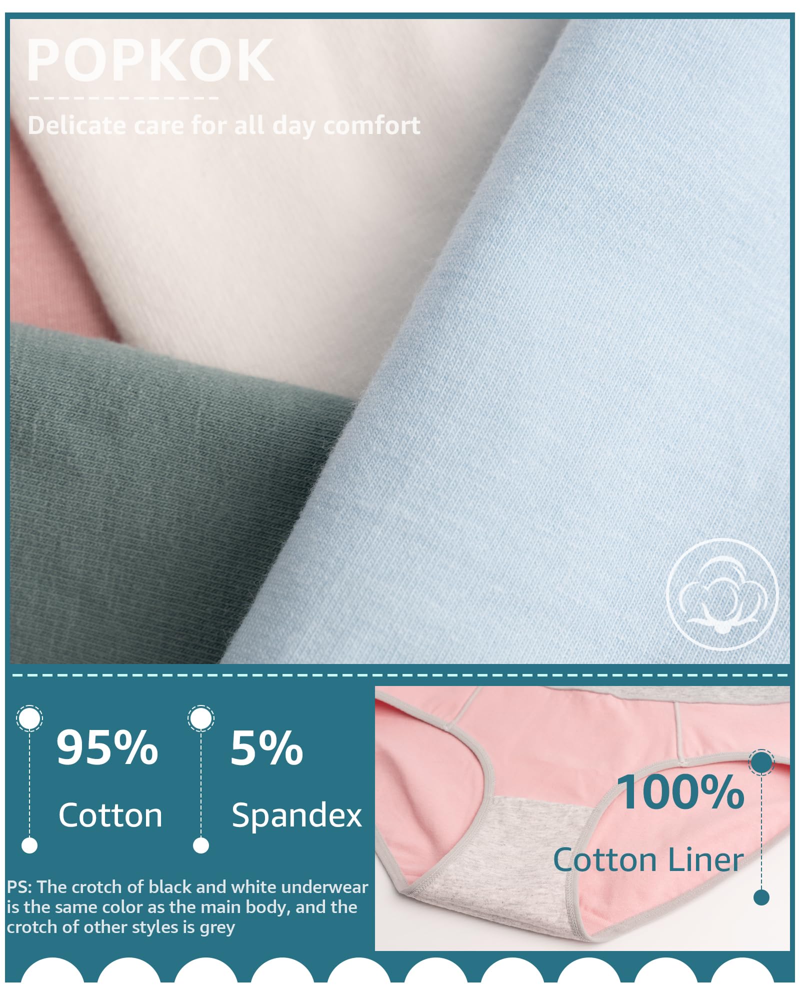 Best 6-Pack Cotton Mid Waist Briefs for Teen Girls - Soft, Comfortable Underwear for School, Sports & Everyday Wear