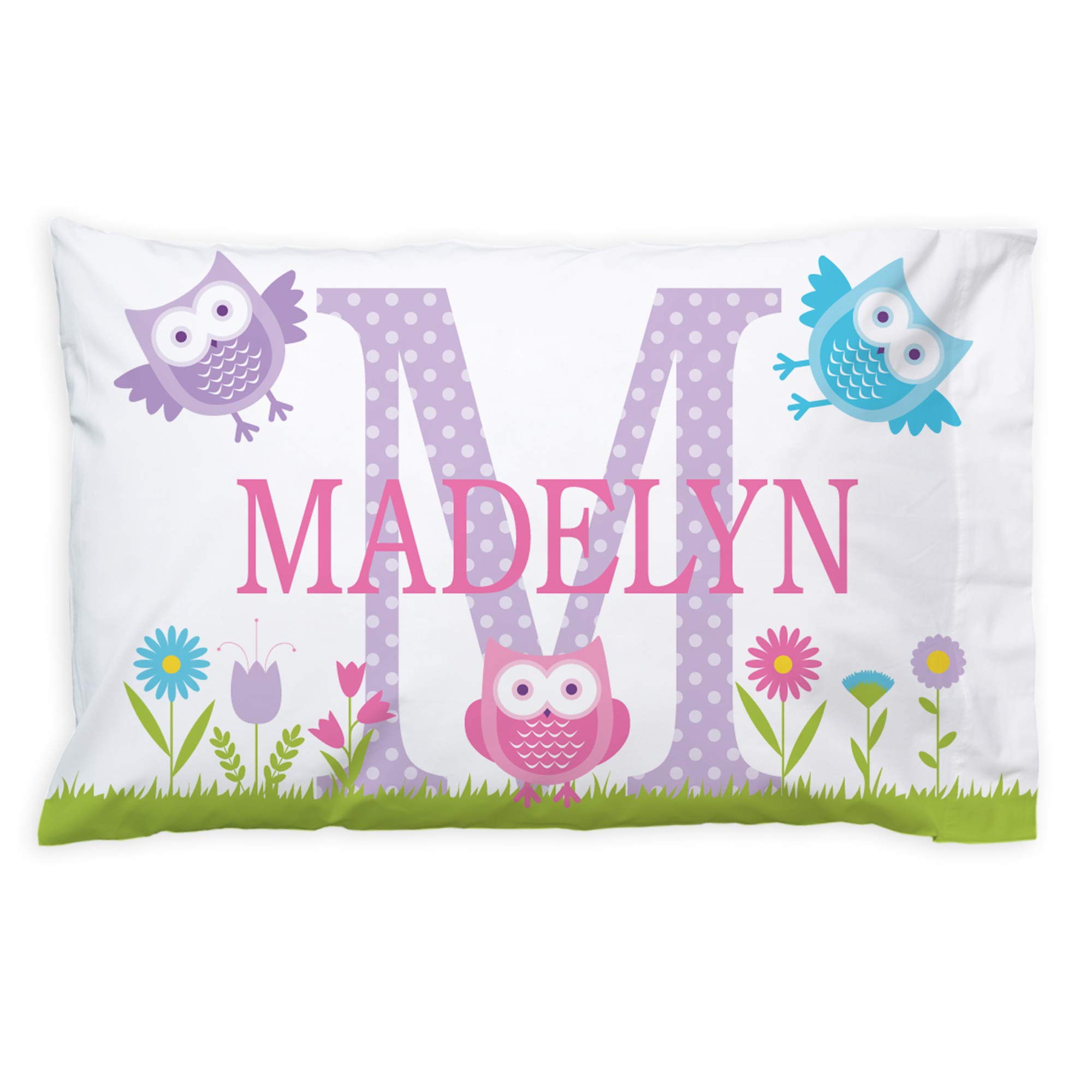 Personalized Name Pillowcase - Custom Plush Fleece Owl Design for Kids & Adults | Soft Polyester Bedding for Home Decor, Gifts & Cozy Nights