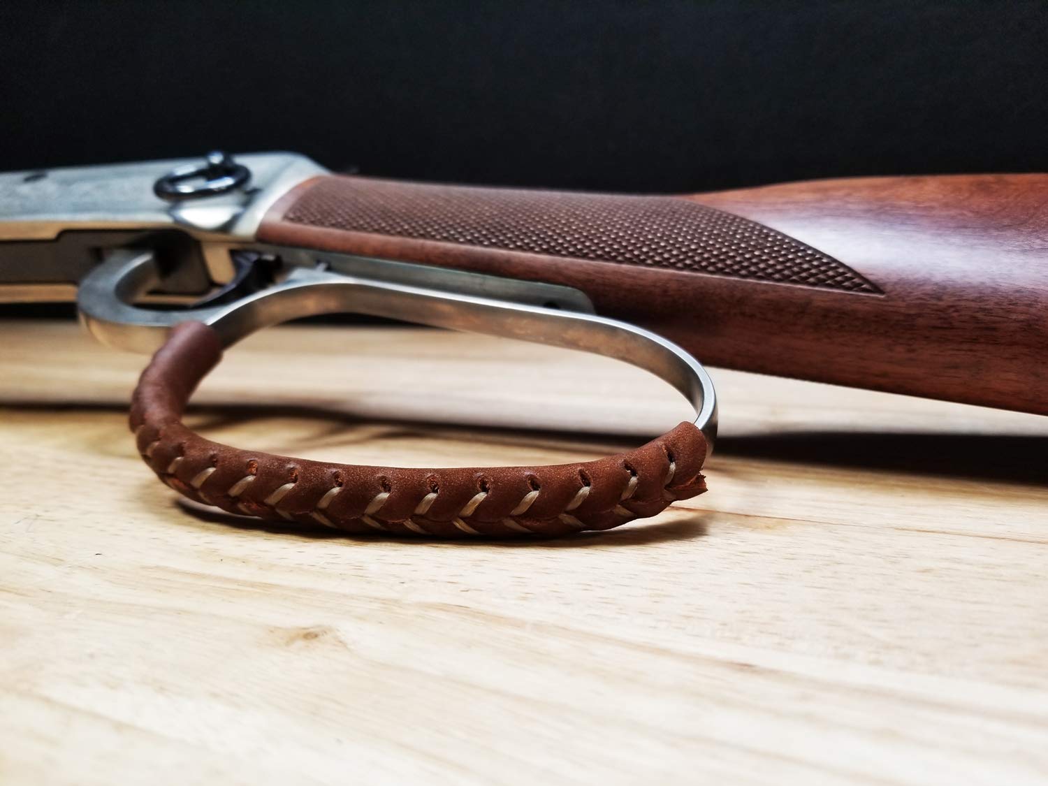 Handcrafted Large Loop Leather Lever Wrap - Premium Genuine Leather for Guns, Knives & Tools - Perfect for Hunting, Camping & Outdoor Adventures