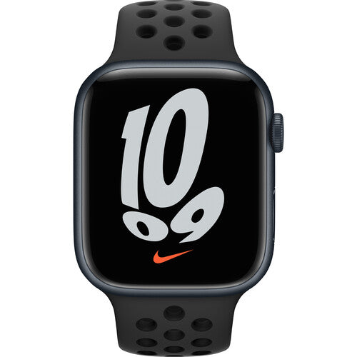 Apple Watch Nike Series 7 45mm GPS + Cellular Smartwatch - Midnight Aluminum Case with Anthracite Sport Band (MKJL3LL/A) - Perfect for Running, Fitness Tracking & Everyday Wear