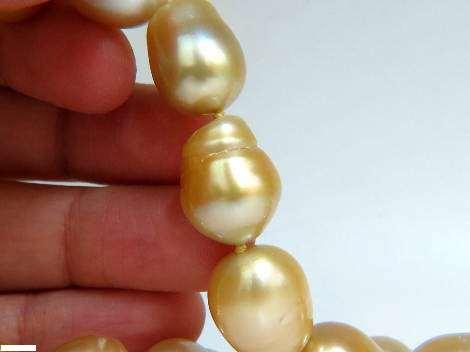 18KT Gold 14.5mm Natural South Sea Yellow Pearl Necklace with 2.00CT Diamond Clasp - Elegant Jewelry for Weddings, Parties & Special Occasions