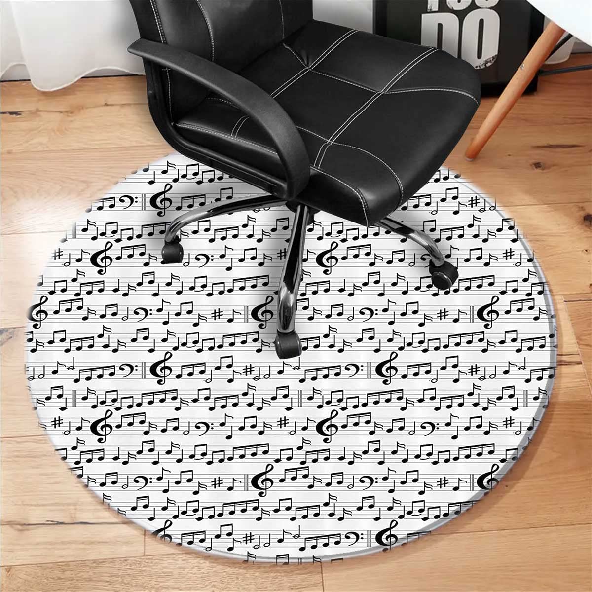 Abstract Music Decor Mat for Office Chair - Large 35 Inch Computer Chair Mat, Gaming Rug for Home Office & Gaming Room - Perfect for Workspace & Play Area